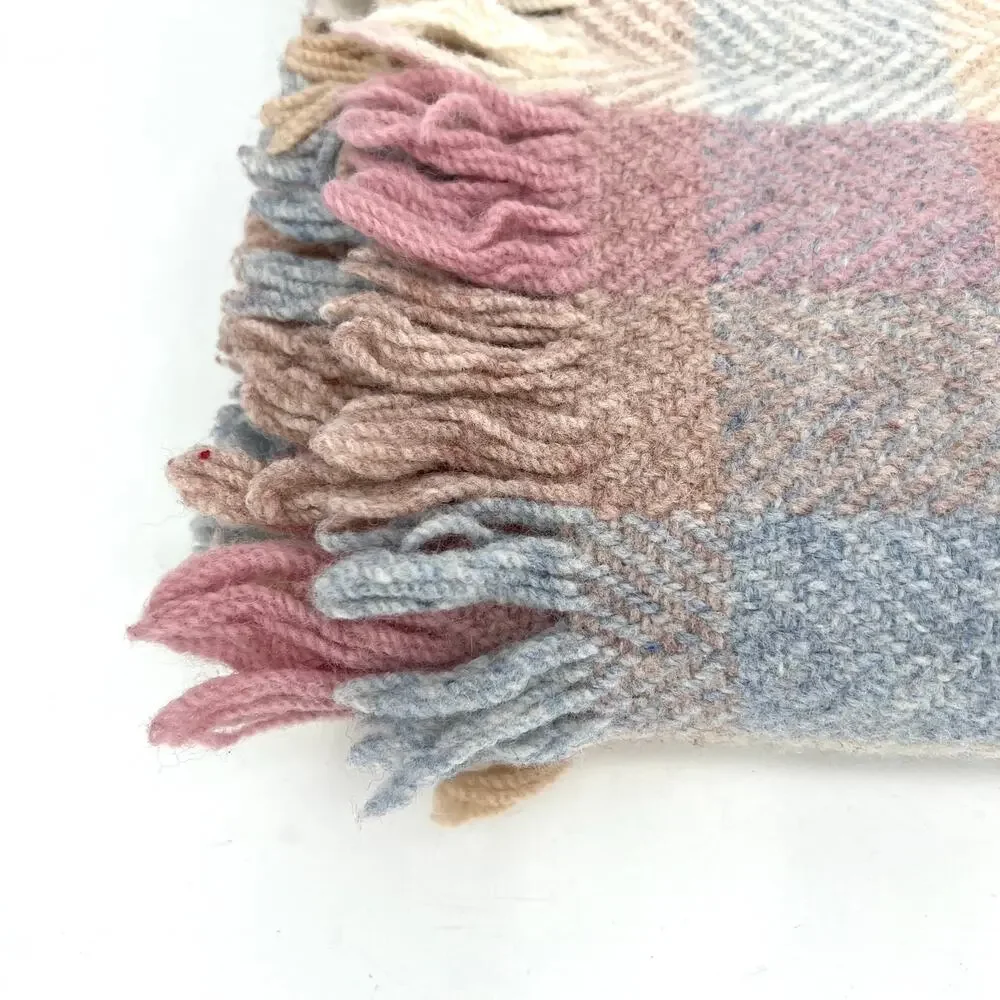 Vintage pastel colors wool blanket throw